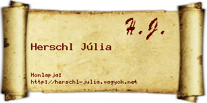 Herschl Júlia névjegykártya